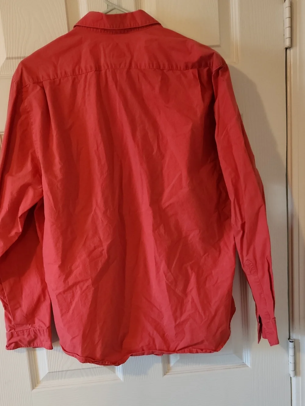 Rare ! VTG Banana Republic Men's Coral Red Button-Up Shirt Sz L 100% Cotton